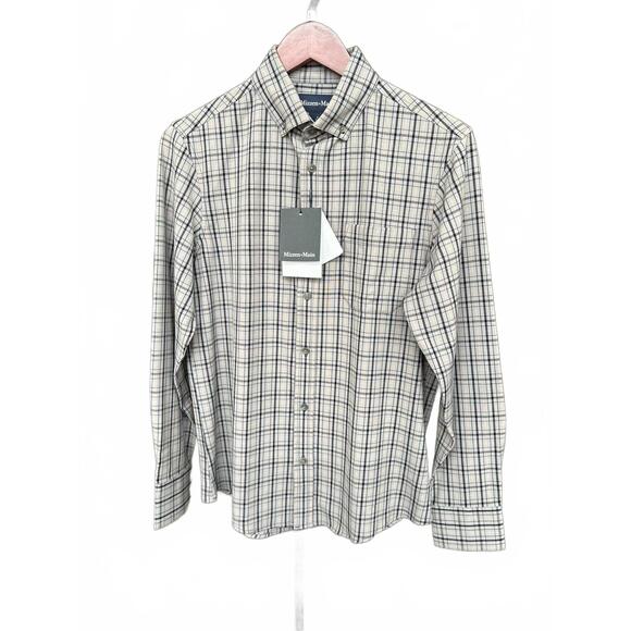 NEW MIZZEN + MAIN men's city flannel shirt in medium grey